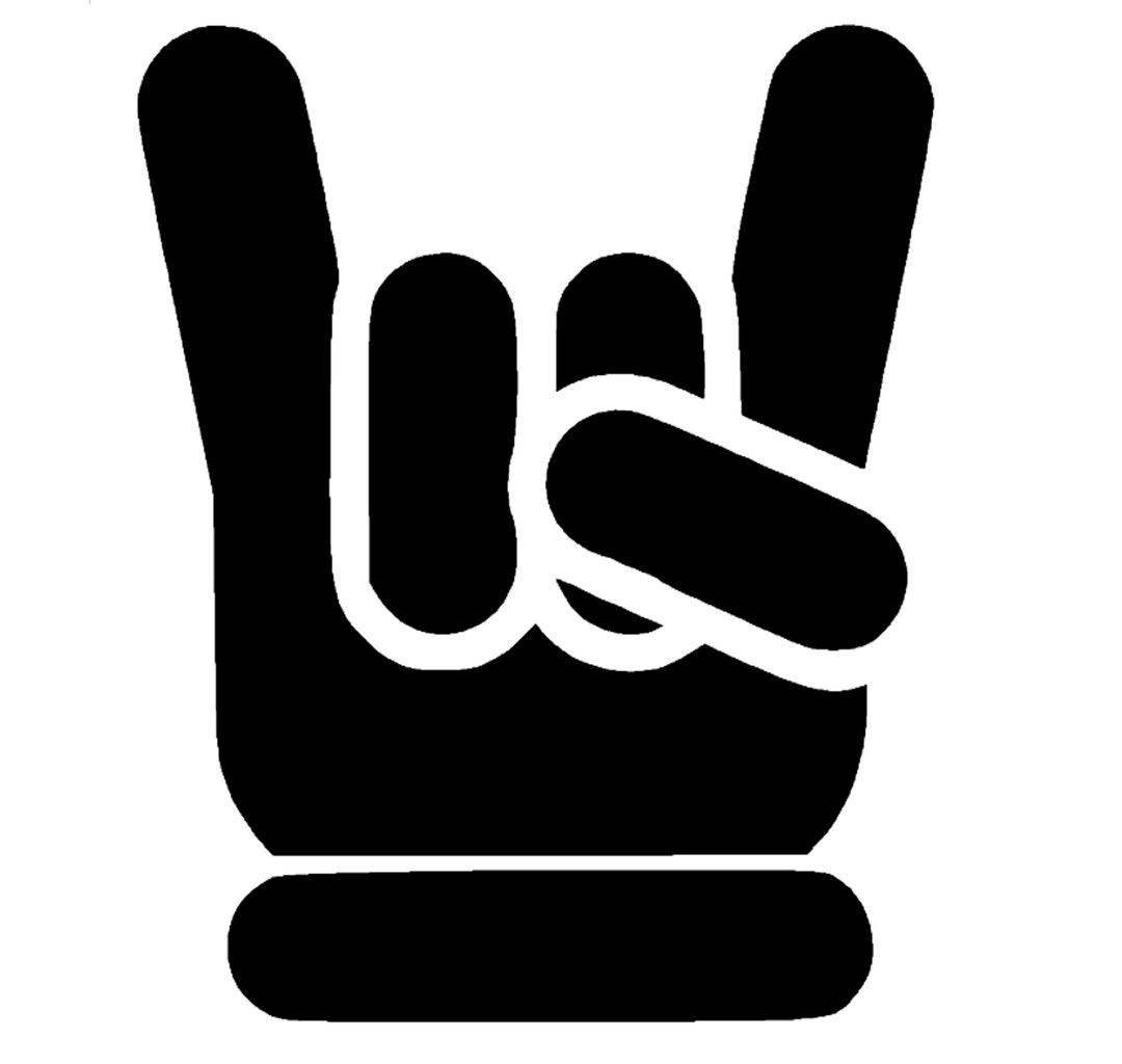 Devil Horns Hand Sign Sticker for Laptop or Car Window Etsy UK