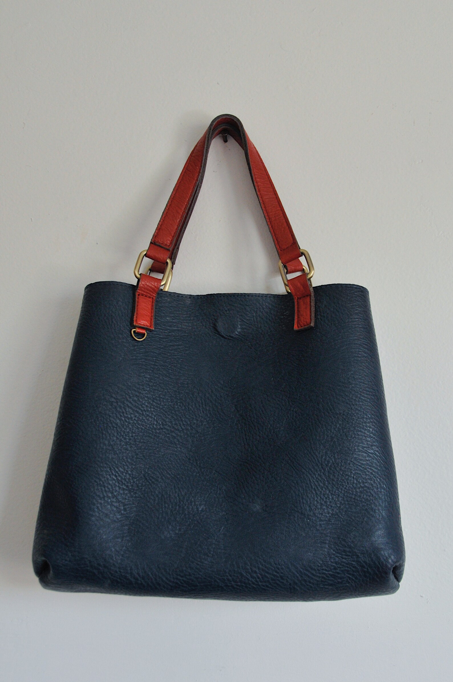 Red and Deep Navy Blue Vegan Faux Leather Reversible Purse - Etsy Israel