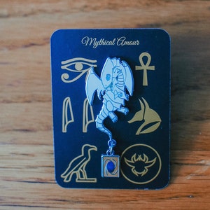 Blue eyes duel dragon enamel pin