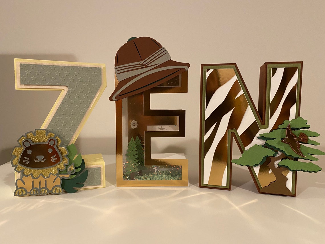 Customised Safari 3D Letters/ Safari Theme Birthday Party/ | Etsy