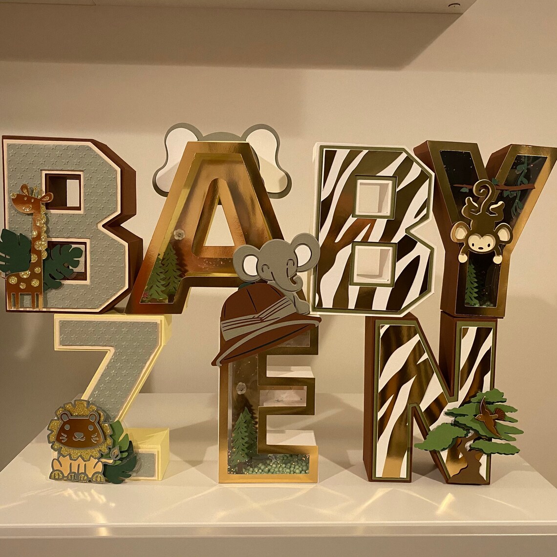 Customised Safari 3D Letters/ Safari Theme Birthday Party/ | Etsy