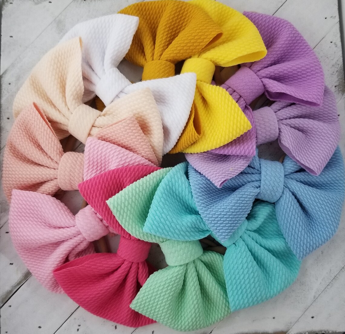 Bullet Fabric Hair Bows Soft Solids Nylon Headband Hair Etsy