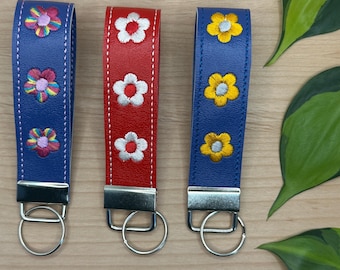 Embroidered Flowers Keychain