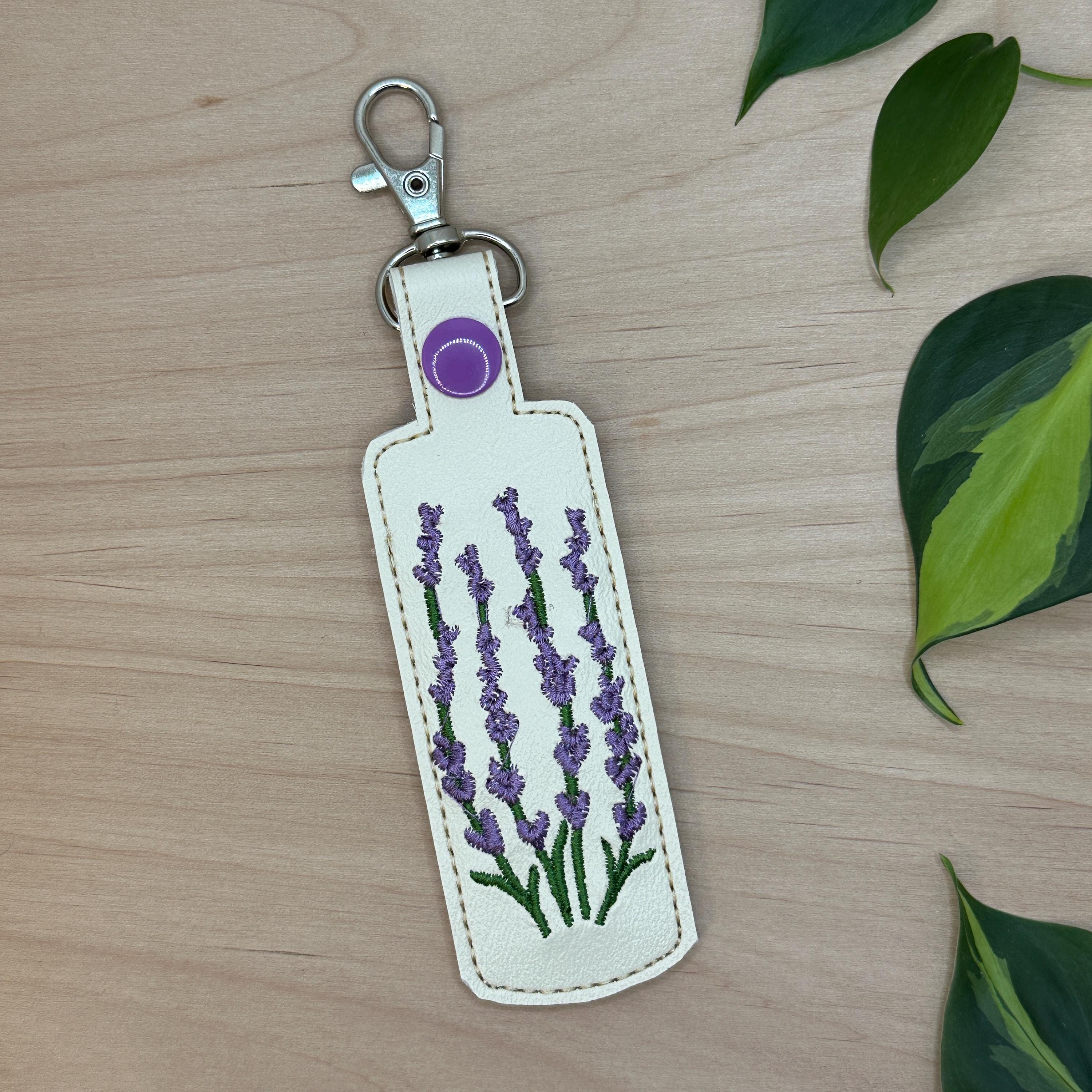 Lip Balm Holder, Chapstick Holder Keychain, Lip Balm Pouch, Keychain, Lavender