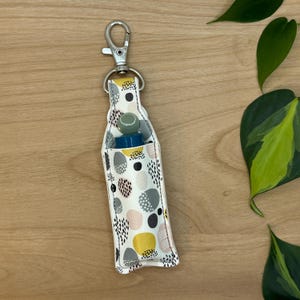 Modern Dots Lip Balm Holder, Chapstick Holder Keychain, Lip Balm Pouch, Keychain