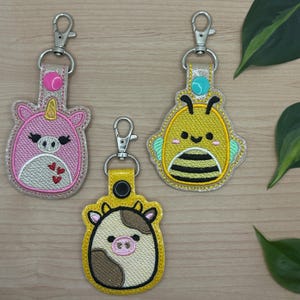 Keychain - Key Fob - Zipper Pull - Backpack Charm - Purse Accessory - Squishmallow