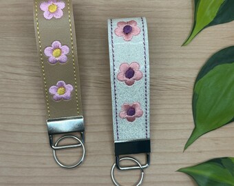 Embroidered Flowers Keychain