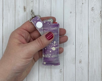 Purple Lighter Holder Case, Fits BIC Standard size, Gift for Her, Gift for Him, Lighter Cover, Keychain