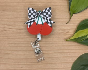 Cherries 3D Printed Retractable Badge Reel