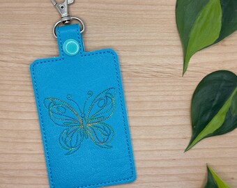 Vertical ID Badge Holder, Butterfly, Lanyard Accessory