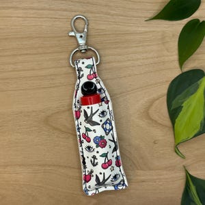 Lip Balm Holder, Chapstick Holder Keychain, Lip Balm Pouch, Keychain, Color Tattoos