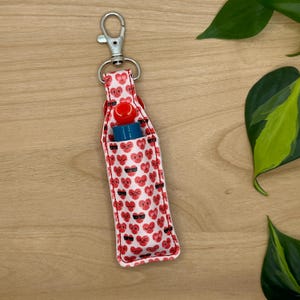 Lip Balm Holder, Chapstick Holder Keychain, Lip Balm Pouch, Keychain, Hearts