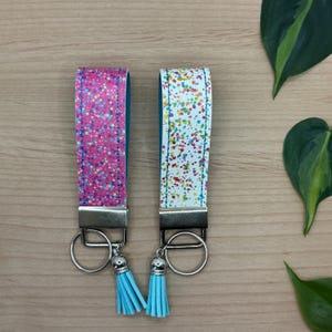Colorful Keychain, not a Wristlet, Keychain, Vinyl Keychain, Key Fob