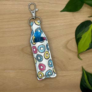 Lip Balm Holder, Chapstick Holder Keychain, Lip Balm Pouch, Keychain, Doughnut