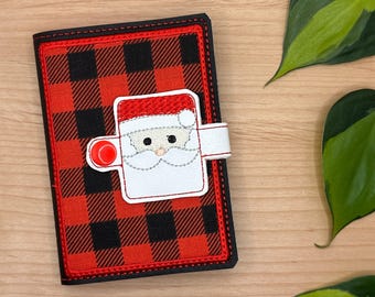 Reusable Mini Notebook Cover, Santa Claus, Composition Book Included