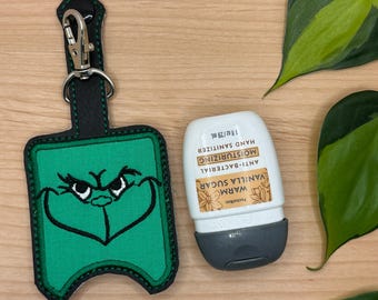 1oz  Hand Sanitizer Holder - Faux Leader Holder - Marine Vinyl Holder - Bed & Body Works Purell - Keychain -Travel Size