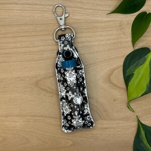 Black Tattoos Lip Balm Holder, Chapstick Holder Keychain, Lip Balm Pouch, Keychain