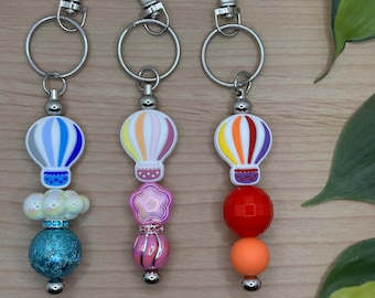 Handcrafted Beaded Keychain with Charm (5.5" Long)