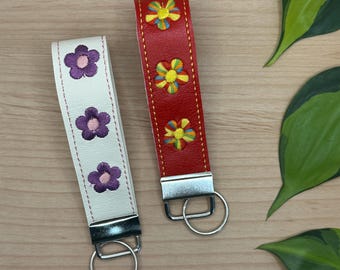 Embroidered Flowers Keychain