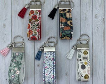 Flowers Keychain, not a Wristlet, Keychain, Vinyl Keychain, Key Fob