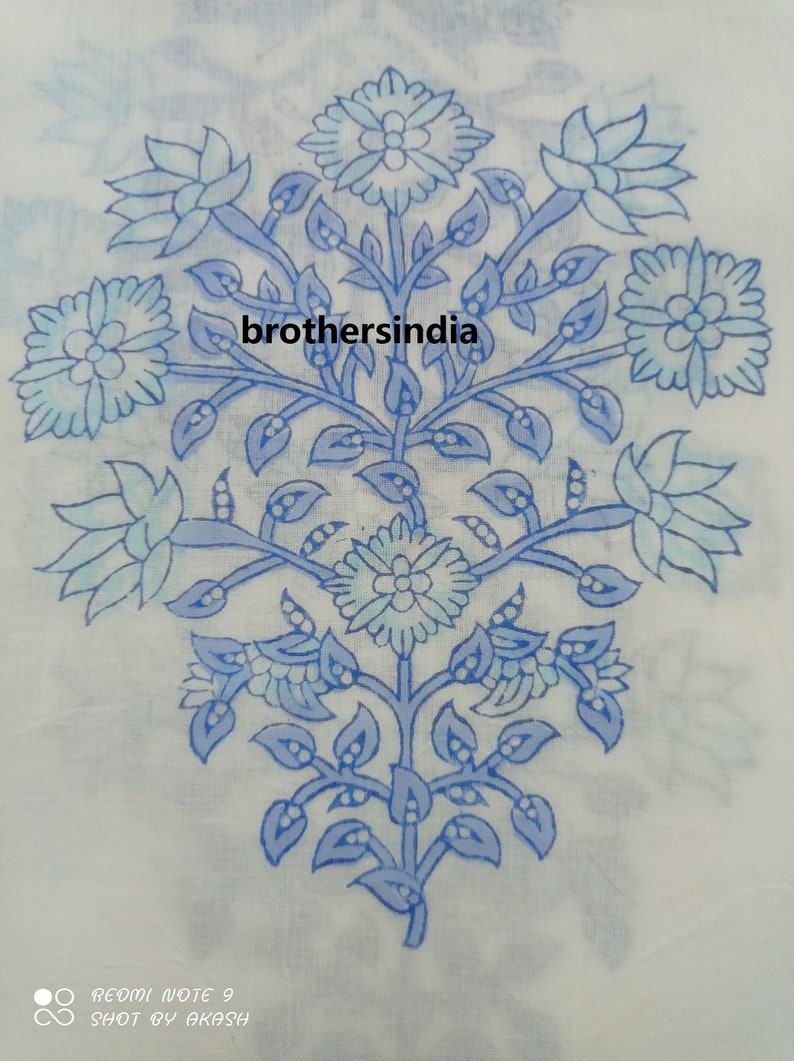 ndian handblock print Fabric Cotton Multi Floral Jaipuri Fabric Indian Handmade Flower Print Cotton Hand Block Dress Making Fabric