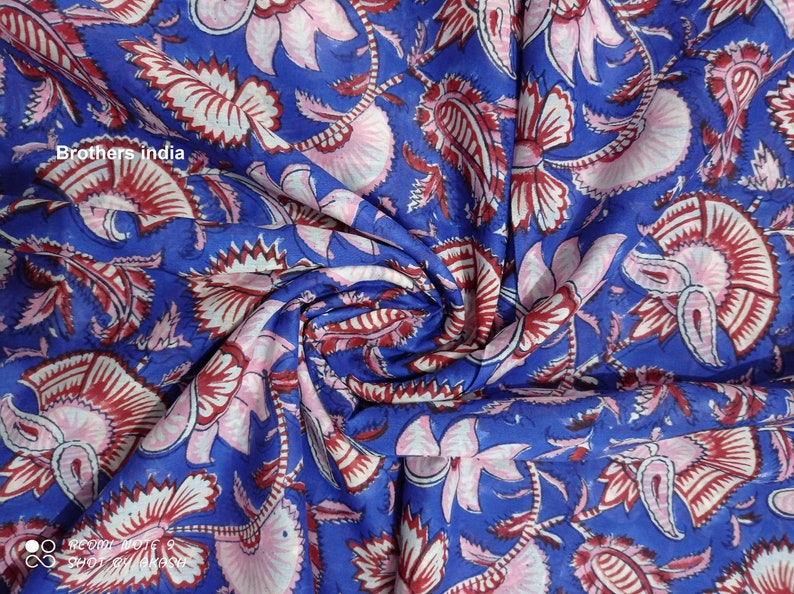 Handblock 100/%Cotton Fabric New Sanganeri Print Fabric Fabric By Yard Floral Print Cotton Dress Material Fabric