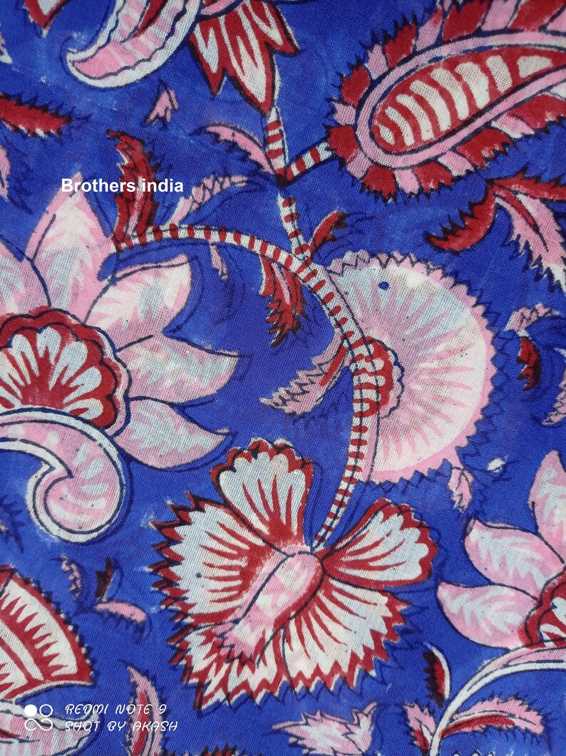 Handblock 100/%Cotton Fabric New Sanganeri Print Fabric Fabric By Yard Floral Print Cotton Dress Material Fabric