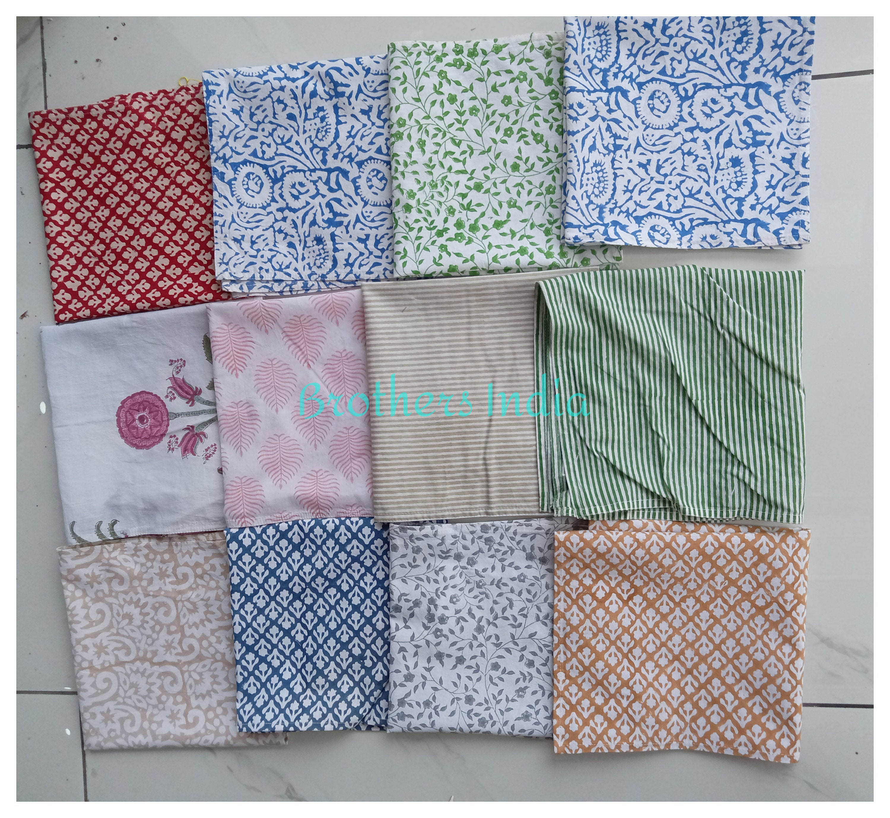 Assorted Napkins Set of 12 100 Pure Organic Cotton Etsy