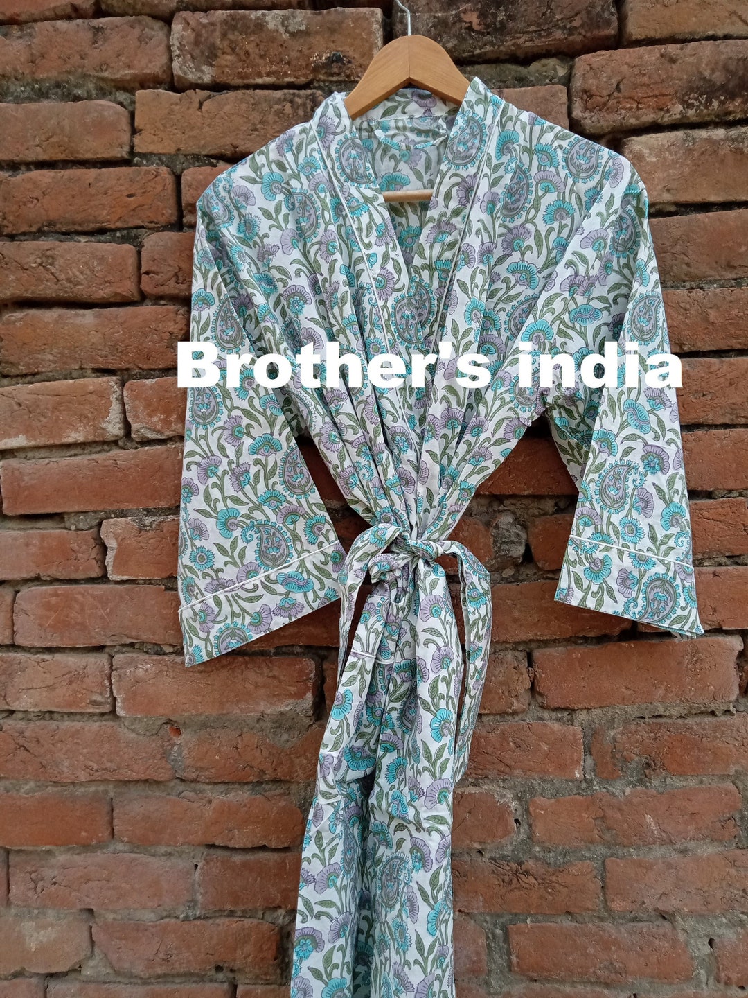 Hand Block Print Cotton Robe Women's Clothing Soft and Etsy