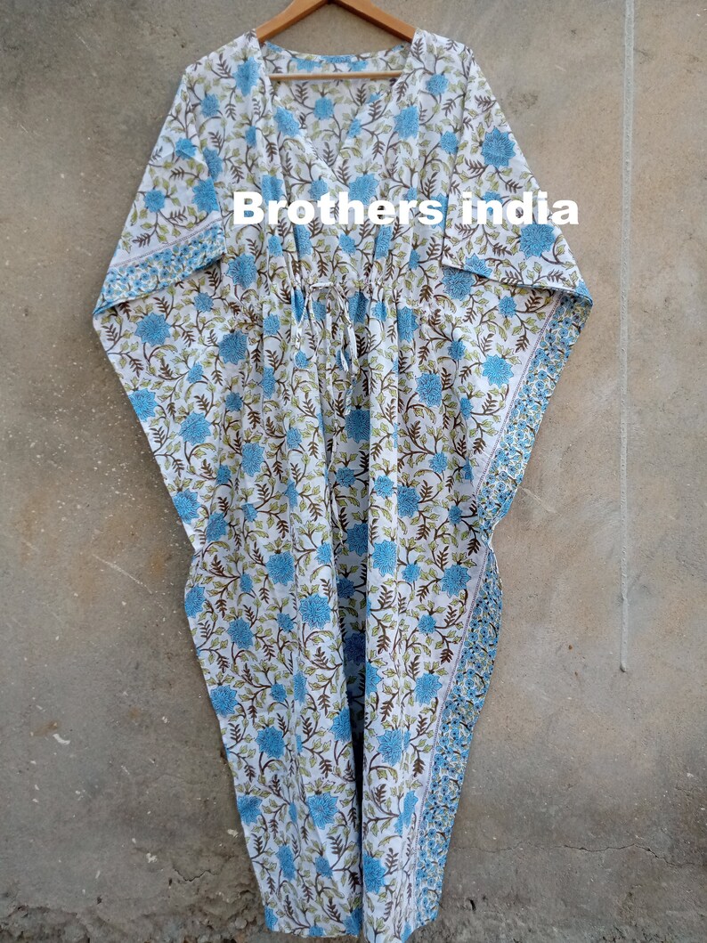 Indian Handmade Printed Kaftan One Size