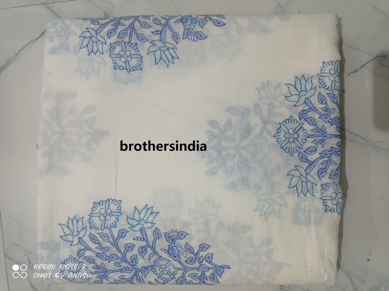 ndian handblock print Fabric Cotton Multi Floral Jaipuri Fabric Indian Handmade Flower Print Cotton Hand Block Dress Making Fabric