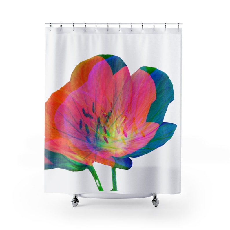 abstract shower flower curtain pink shower curtain Pink floral shower curtain best seller pink shower curtain art curtain bathroom