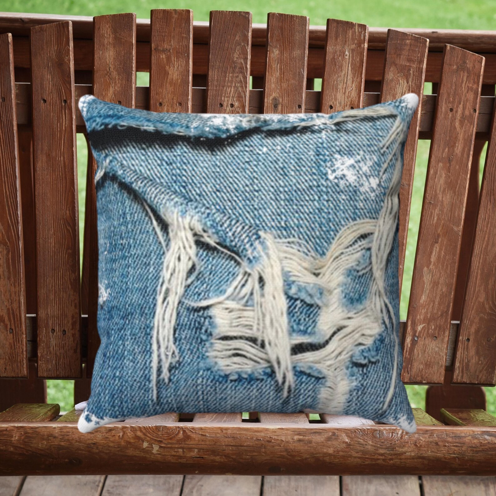 Blue Jean pattern Pillow Stylish Throw Pillow blue jean Etsy