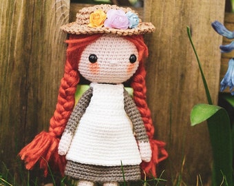 CHRISTMAS GIFT Miss ANNE Shirley of Green Gables With An E Traditional handmade Canadian girl doll Unique crochet Miniature story friend