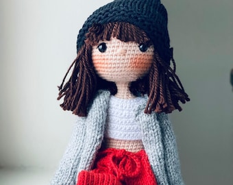 Paris Cool CITY GIRL Christmas Birthday gift Miniature poseable baby Diversity education Unique natural toy wire structure Crochet Doll Sale