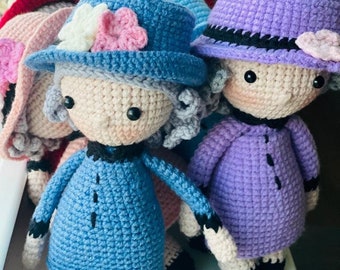 QUEEN ELIZABETH II of United Kingdom  Lilibeth - Crown Series Crochet Doll  Unique friend Birthday gift Natural toy Miniature knit baby Sale