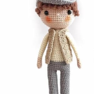 Boston REGALO PER RAGAZZI / Adulti / Bambini Bambola ecocompatibile fatta a mano Puppet Amigurumi. Giocattolo all'uncinetto. Baby shower unico. Artista. Elegante Gilbert immagine 3