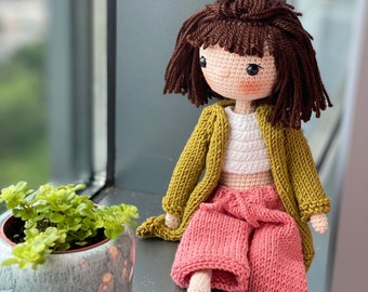 Paris Cool City Girl VERJAARDAGSCADEAU Miniatuur beweegbare baby Diversiteitseducatie Uniek natuurlijk speelgoed buigbare marionet Gehaakte pop Sale