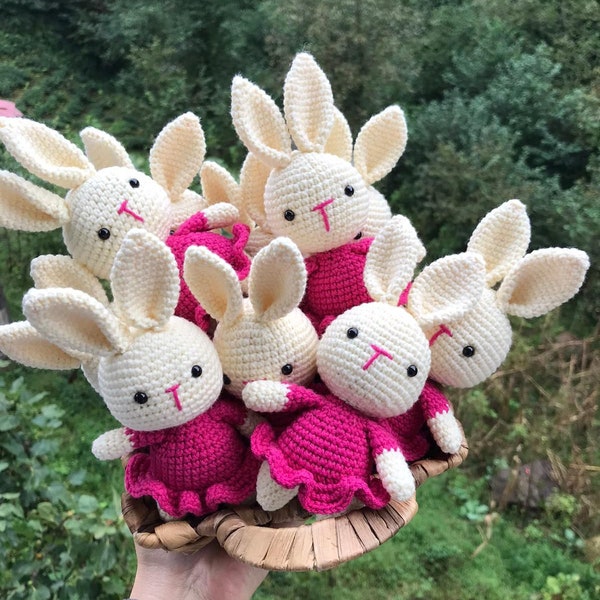 Ready to Ship - EASTER LITTLE BUNNY Stuffed Animal Crochet doll Ecofriendly material Handmade soft toy for Nursery Baby shower newborn gift