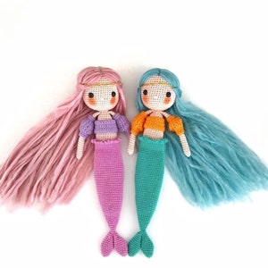 REGALO DE CUMPLEAÑOS DE SIRENA para niñas Muñeca de peluche hecha a mano de ganchillo usable / Hija nieta / Baby shower único - Venta