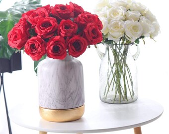 10pcs Artificial Rose Flower Silk 19in stem DIY Wedding Birthday Babyshow