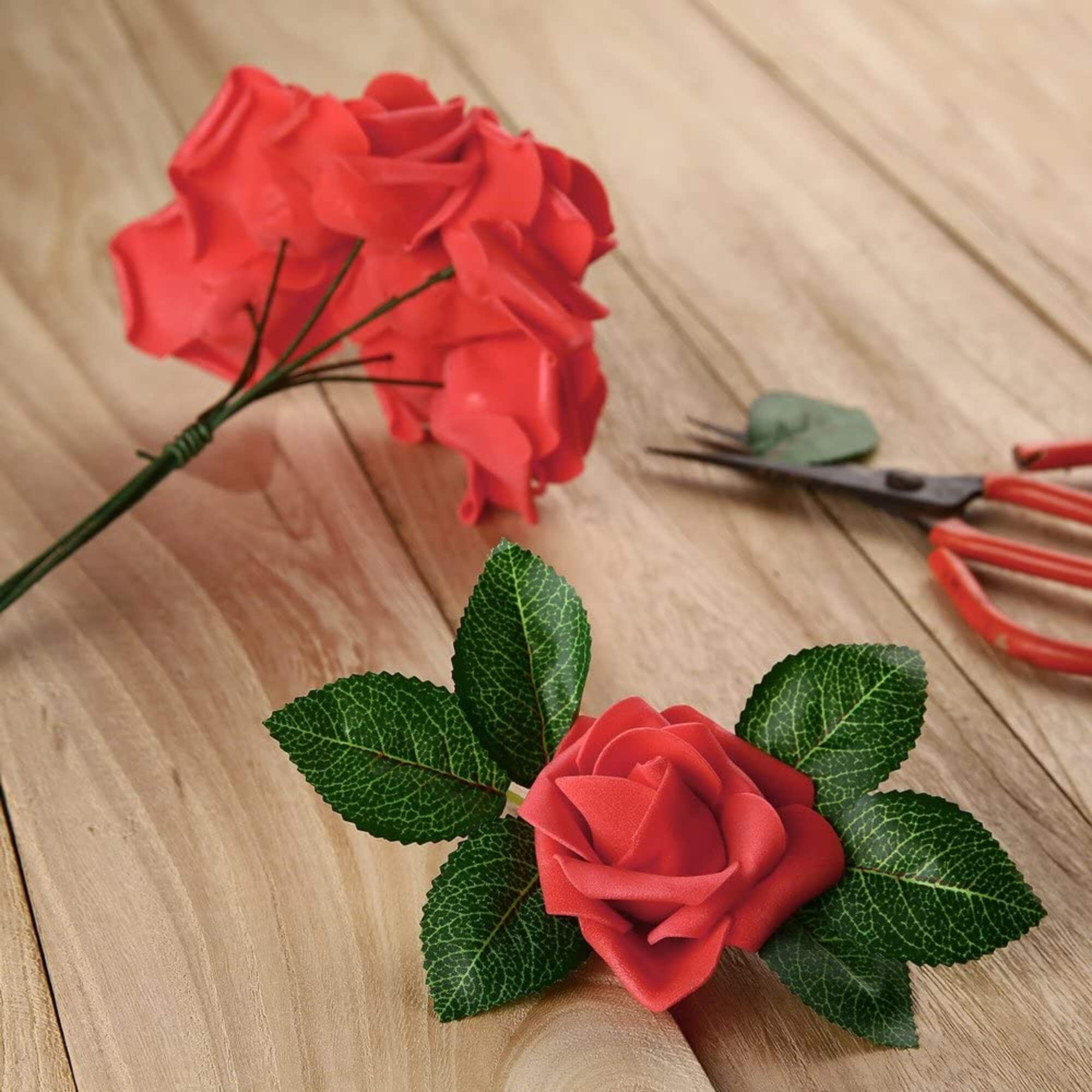 Artificial Rose Flowers 50pcs Red Fake Roses Artificial Foam Etsy