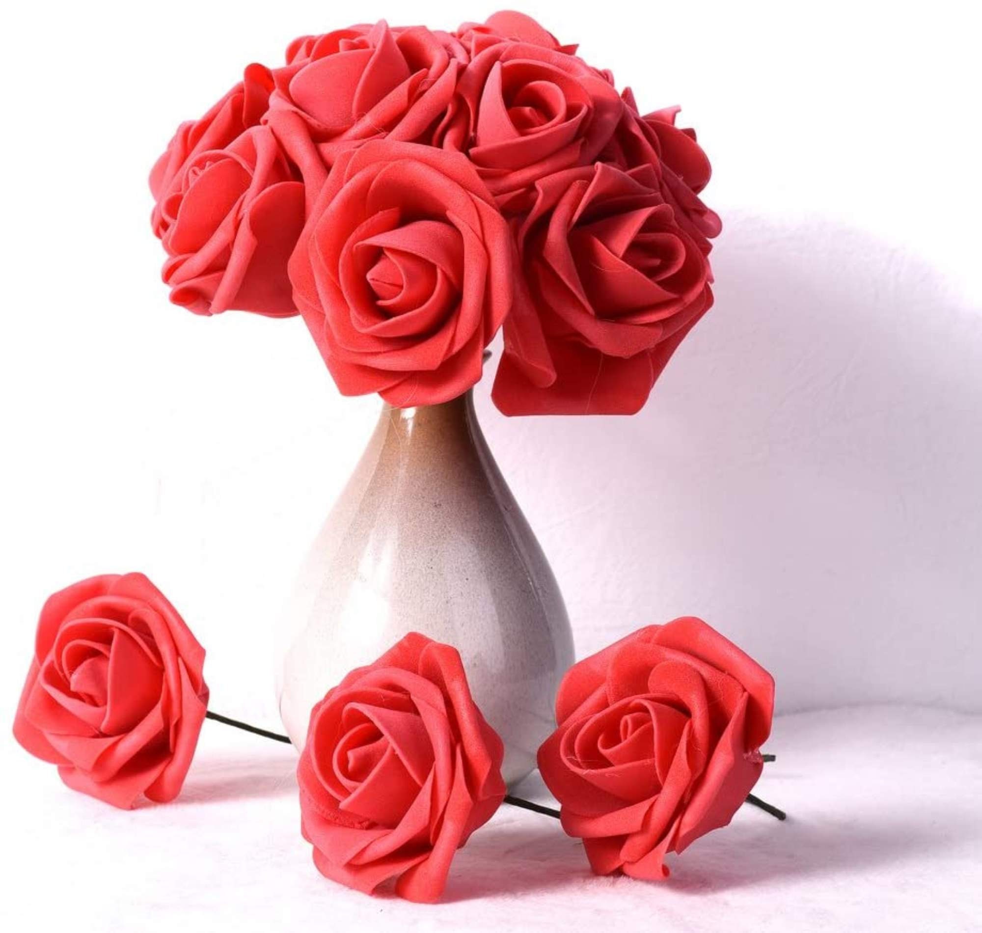 Artificial Rose Flowers 50pcs Red Fake Roses Artificial Foam Etsy