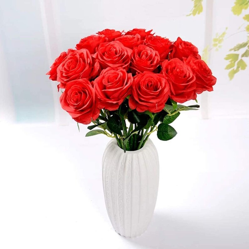 10pcs Artificial Rose Flower Silk 19in stem DIY Wedding Birthday Babyshow