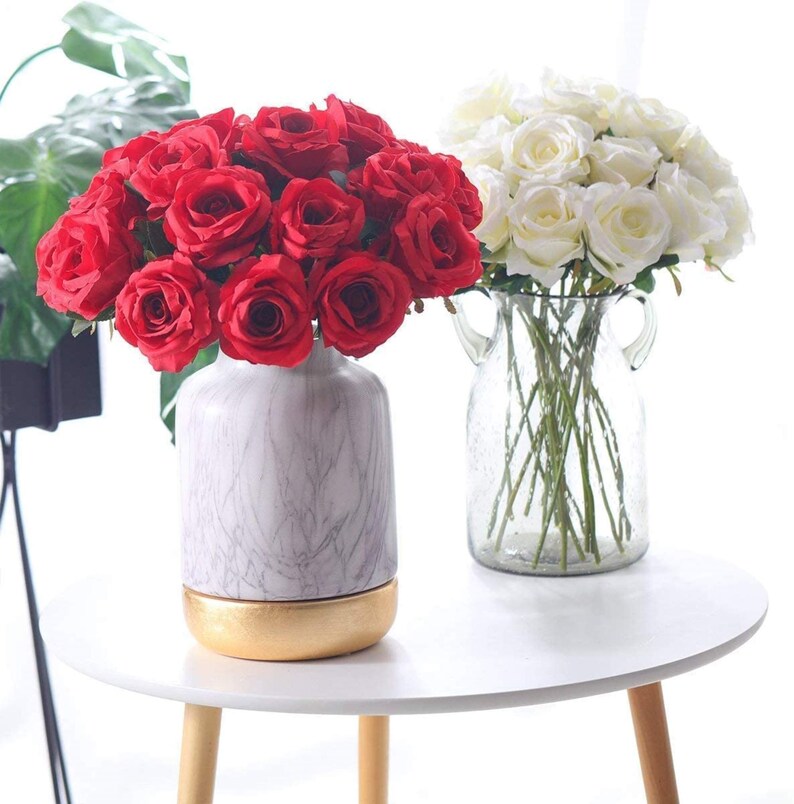 10pcs Artificial Rose Flower Silk 19in stem DIY Wedding Birthday Babyshow