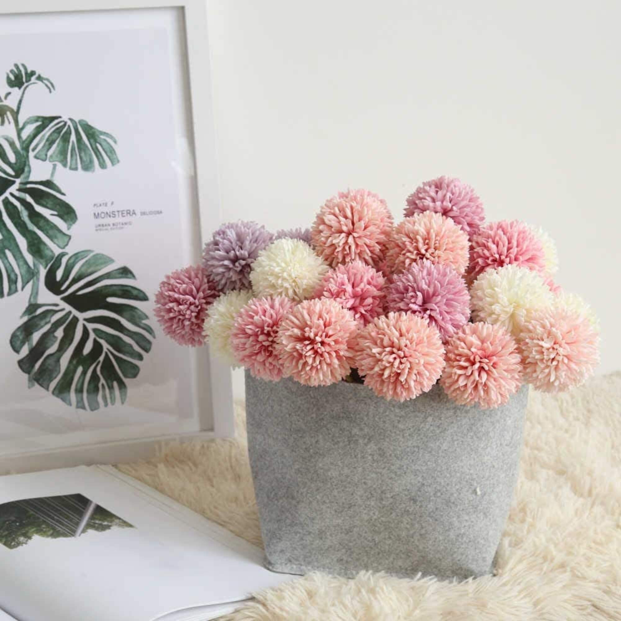 12pcs Artificial Chrysanthemum Ball Flowers Wedding Bouquet Etsy