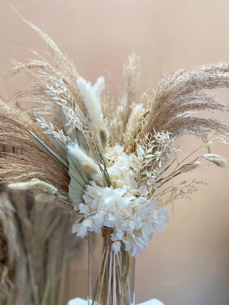 Neutral Rustic Colors Dried Pampas Grass and Hydrangeas Flower Etsy