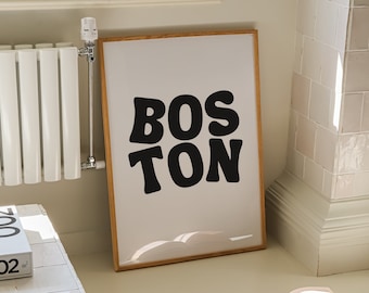 Boston Poster, Boston Wall Art, Boston Massachusetts, New England Wall Art, Boston Print, East Coast Digital Print, Boston Digital Download