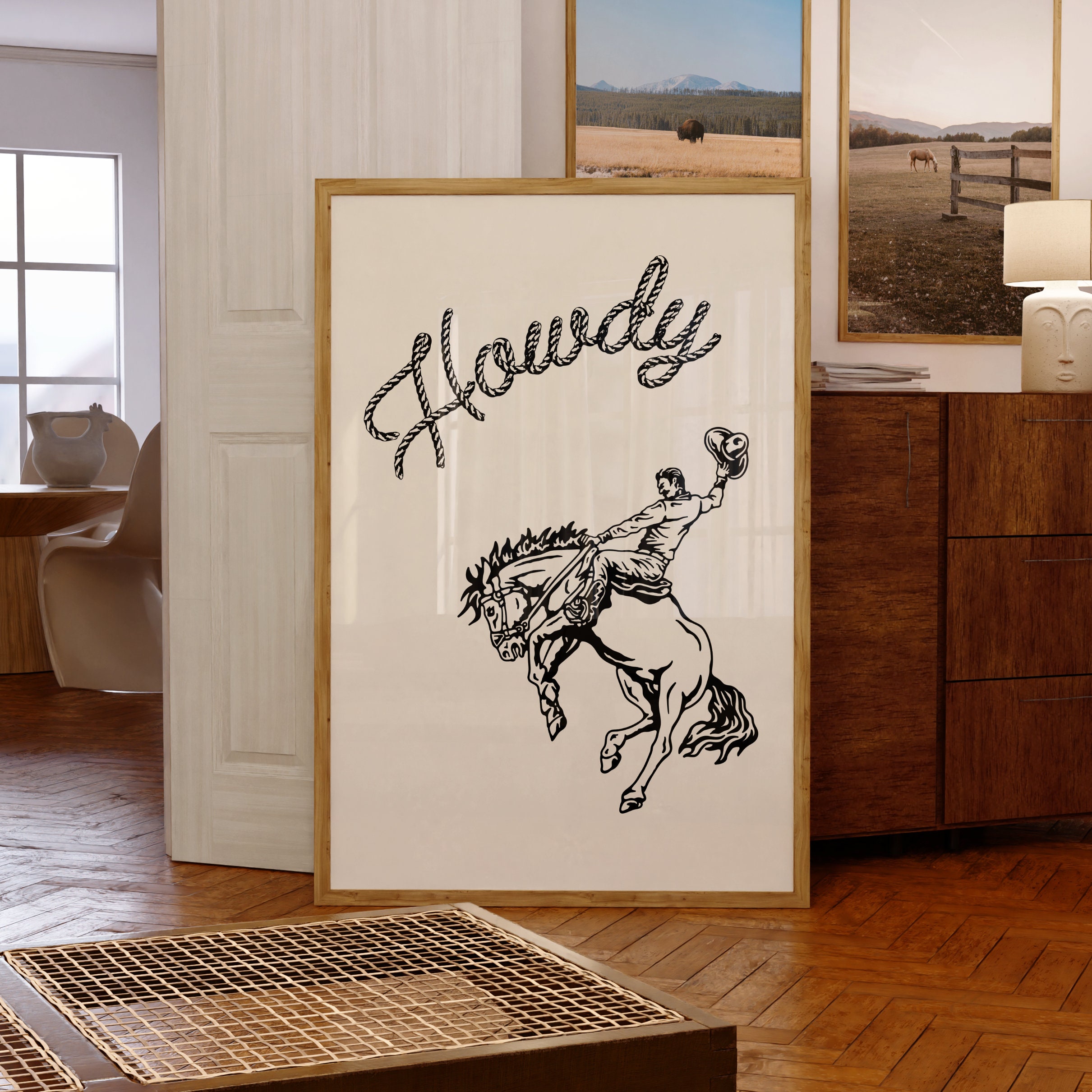 Rope Howdy Cowboy Print, Western Wall Art (digital Download) - Etsy