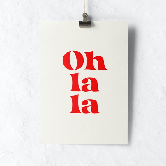 Oh La La French Phrase Print Modern Art Printable French Etsy